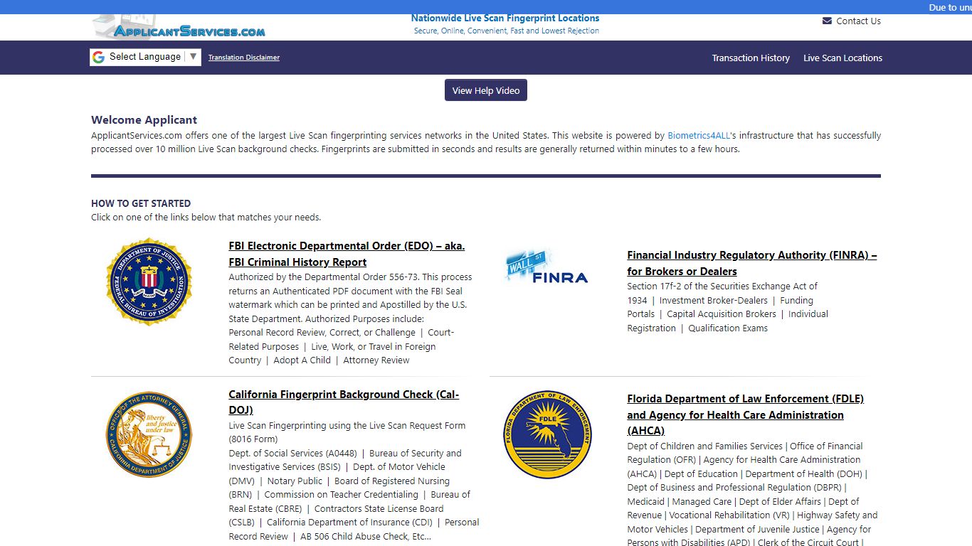 Live Scan Fingerprinting (online) Services for FBI Background Check ...
