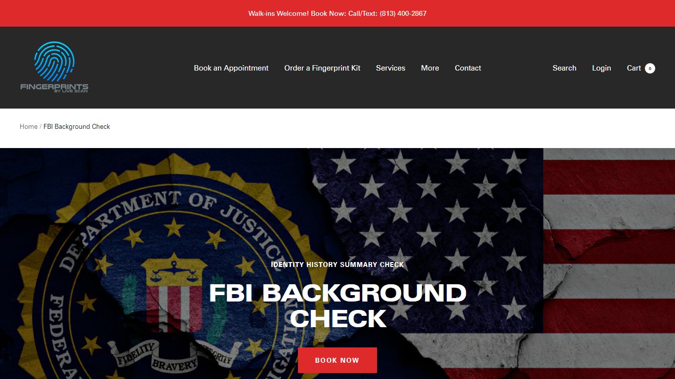 FBI Background Check - Fingerprints By Live Scan